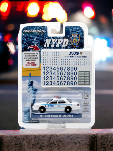 그린라이트 1:64 2011 NYPD 포드 크라운 빅토리아 커스텀 데칼세트 다이캐스트 자동차